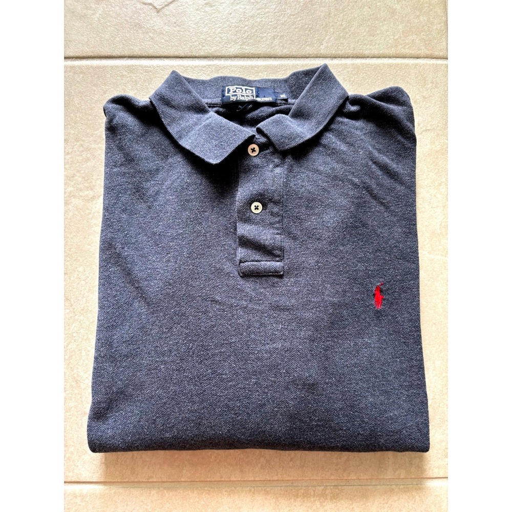 Polo Ralph Lauren Rugby Shirt Men Sz XL Blue 90s Preppy‎ Country Club Vintage